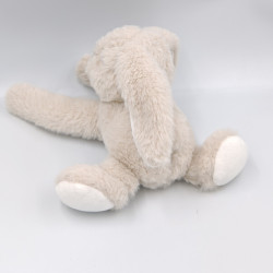 Doudou peluche lapin beige créme blanc longues pattes scratch