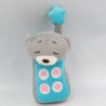 Doudou téléphone pouet koala gris bleu Dodo d'amour MGM