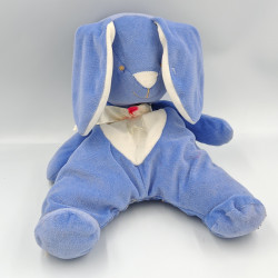 Doudou lapin bleu au ventre blanc Bengy