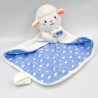 Doudou plat mouton blanc bleu orange