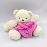 Doudou ours plume blanc rose KALOO