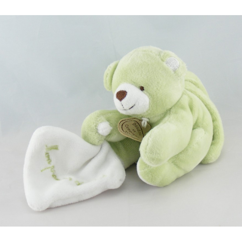 Doudou Ours vert avec mouchoir Baby nat'
