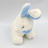 Ancienne peluche lapin blanc bleu NOUNOURS
