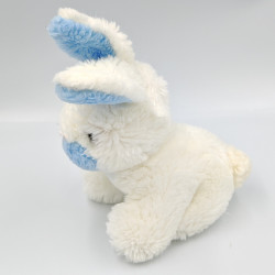 Ancienne peluche lapin blanc bleu NOUNOURS