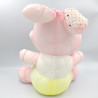 Peluche Puffalump lapin rose jaune blanc pois coeurs