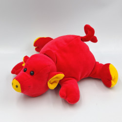 Peluche cochon rouge orange SUPER TOYS