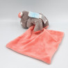 Doudou Hippopotame marron rose Bazile & Zoé mouchoir BABY NAT