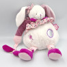 Doudou et compagnie cerise le lapin blanc rose prune