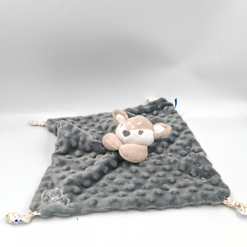 Doudou plat biche faon élan gris beige Dodo d'amour