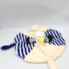 Doudou plat oiseau mouette gris blanc bleu RODA