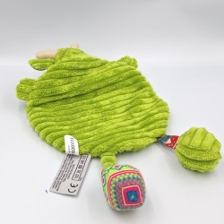 Doudou plat vache verte motifs GLOBE TROTOYS CORA
