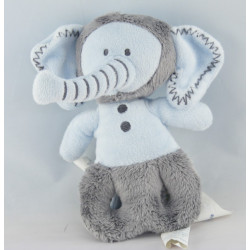 Doudou singe ours marron bleu OBAIBI
