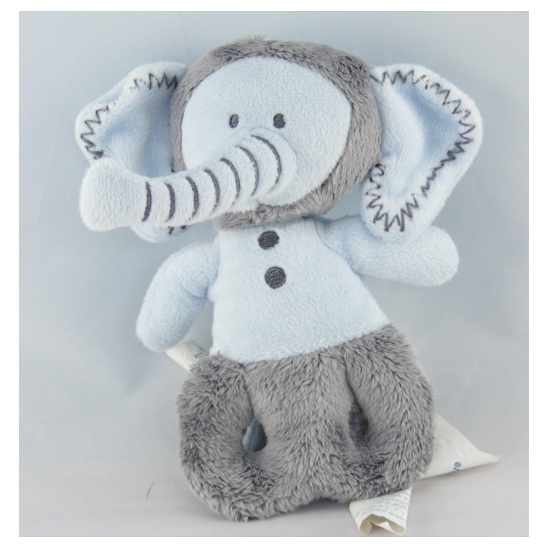 Doudou singe ours marron bleu OBAIBI