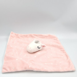 Doudou marionnette chat beige rose bleu vert motifs MABOUL GLOBE TROTOYS