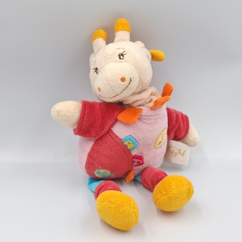 Doudou musical girafe vache rose rouge bleu orange Maé BABY NAT