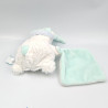 Doudou ours blanc bleu beige rayé mouchoir Layette BABY NAT