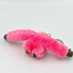 Ancienne peluche porte clef singe marron rose