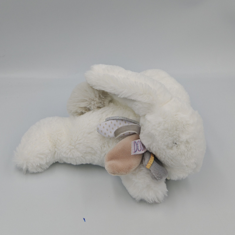 Doudou et compagnie lapin blanc gris BambooTutti Frutti