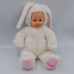 Poupée Lapin blanc rose ANNE GEDDES 30 cm