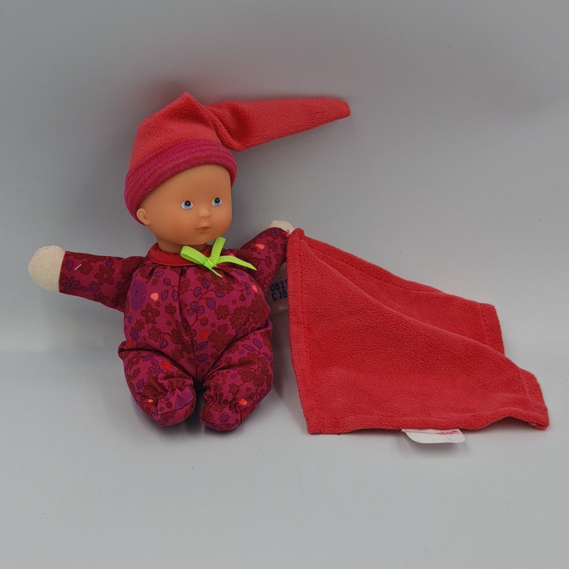 Doudou bébé avec mouchoir rose fleurs Minirêves COROLLE