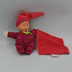 Doudou bébé avec mouchoir rose fleurs Minirêves COROLLE