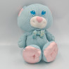 Ancien Doudou chat bleu satin FISHER PRICE