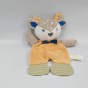 Doudou plat cerf renne elan gris blanc