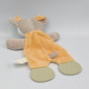 Doudou plat cerf renne elan gris blanc