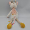 Doudou girafe Zarafa blanche rose grise