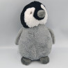 Peluche pingouin gris noir WILD REPUBLIC