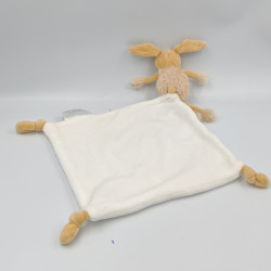 Doudou lapin beige mouchoir blanc PIOUPIOU MERVEILLES