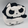 Peluche reversible chat noir blanc squelette