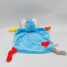 Doudou plat éléphant bleu rouge jaune SANDY