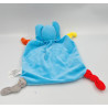 Doudou plat éléphant bleu rouge jaune SANDY