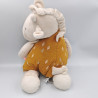 Doudou girafe beige gris orange veloudoux Tiga NOUKIE'S