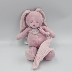 Doudou lapin rose cassis Lili mouchoir BABY NAT
