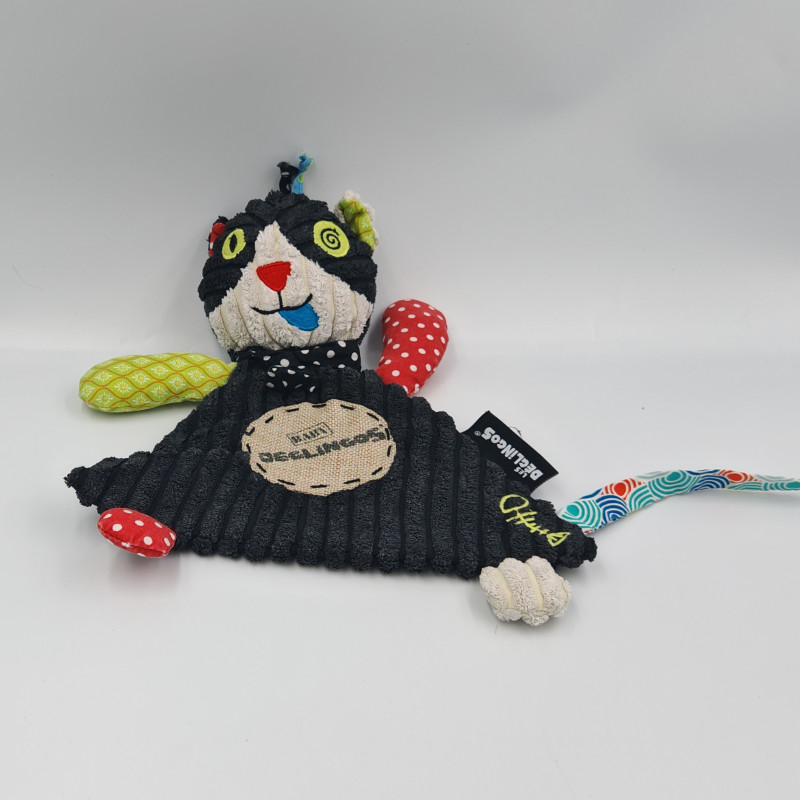 Doudou plat chat noir BABY DEGLINGOS