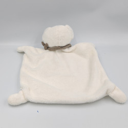 Doudou plat ours blanc bandanas gris beige KIABI SIMBA TOYS