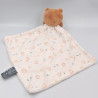 Doudou plat hippopotame marron blanc motifs ORCHESTRA