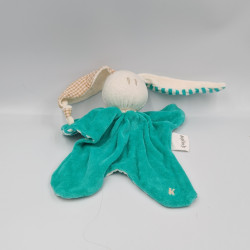 Doudou plat lapin vert blanc KEPTIN JR