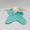 Doudou plat lapin vert blanc KEPTIN JR