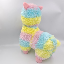 Peluche lama bleu jaune rose ALPACASSO