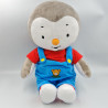 Grand Doudou Tchoupi salopette bleu rouge JEMINI