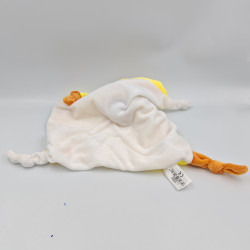 Doudou plat ours jaune blanc orange Crapouille SANDY