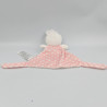 Doudou plat lapin blanc rose pois SHIMA