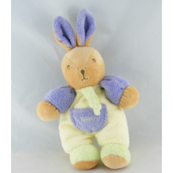 Doudou lapin boule ecru mauve vert TAKINOU