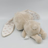 Doudou lapin beige blanc noeuds AUCHAN BABY