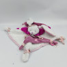 Doudou et compagnie plat Cerise le lapin blanc rose prune