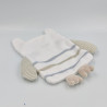 Doudou plat hibou chouette blanc gris beige TAPE A L'OEIL