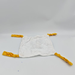 Doudou plat carré blanc marron le roi lion Simba